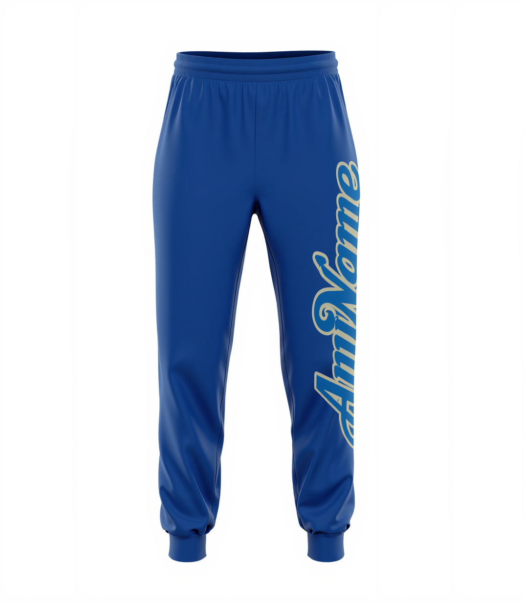 Custom Blue & Grey Fleece Jogger Sweatpants