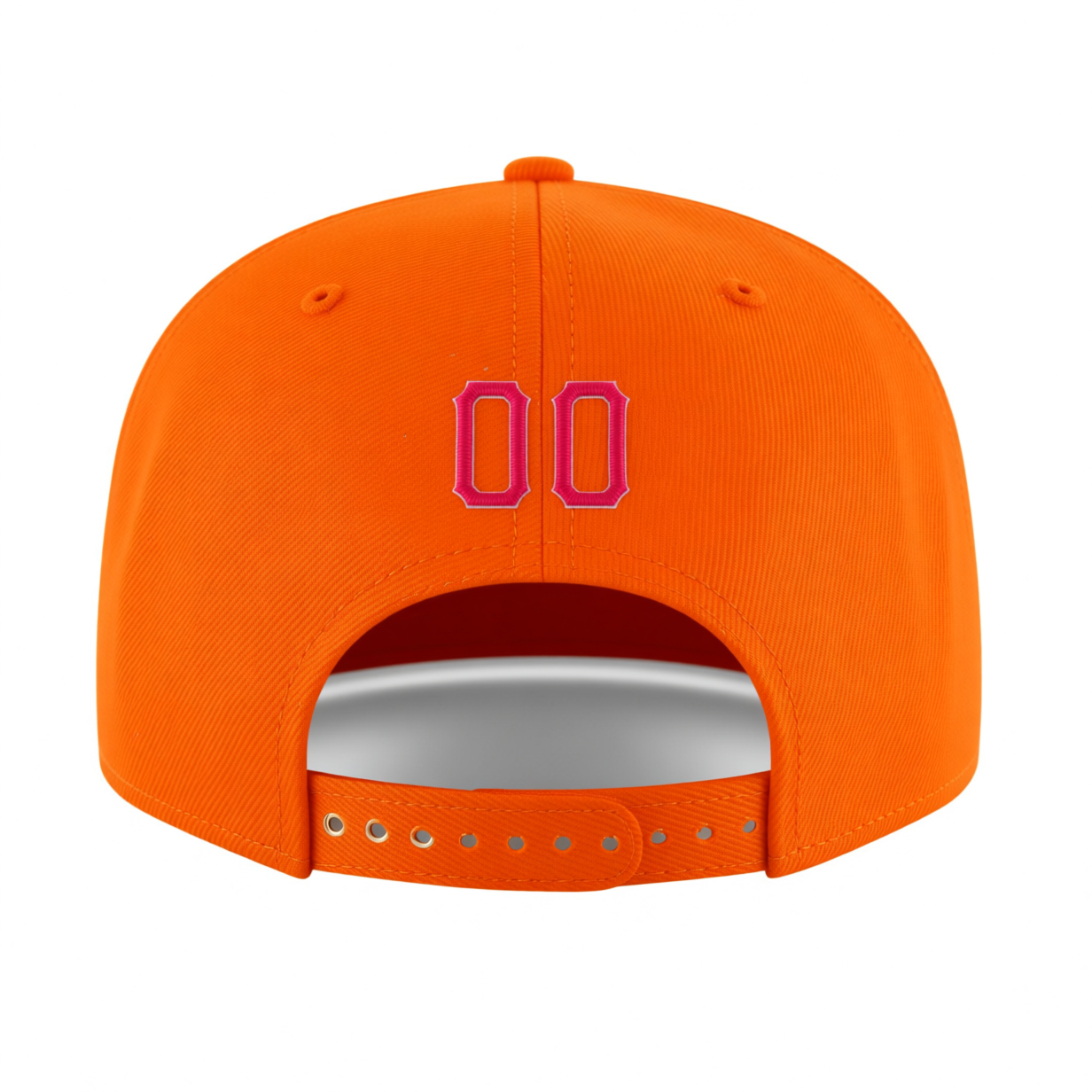 Custom Orange & Pink/White Stitched Adjustable Snapback Hat