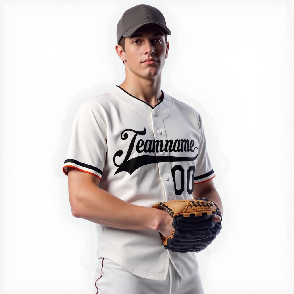 Custom White & Black Baseball Jersey