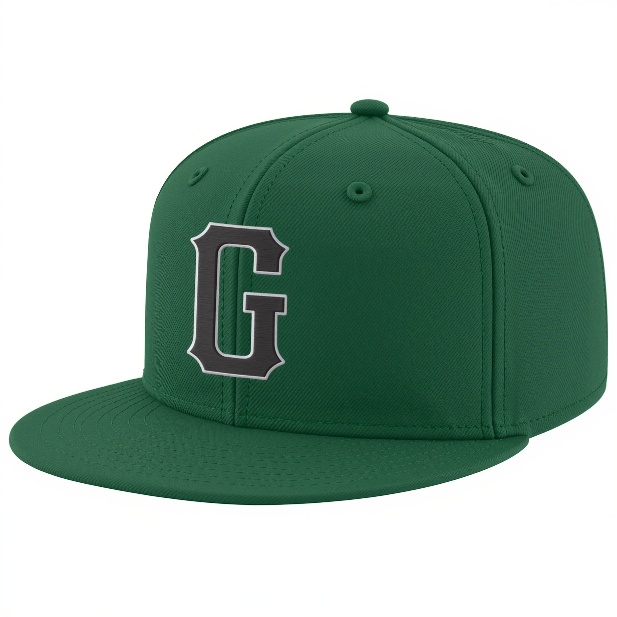 Custom Midnight Green & Black/Grey Stitched Adjustable Snapback Hat
