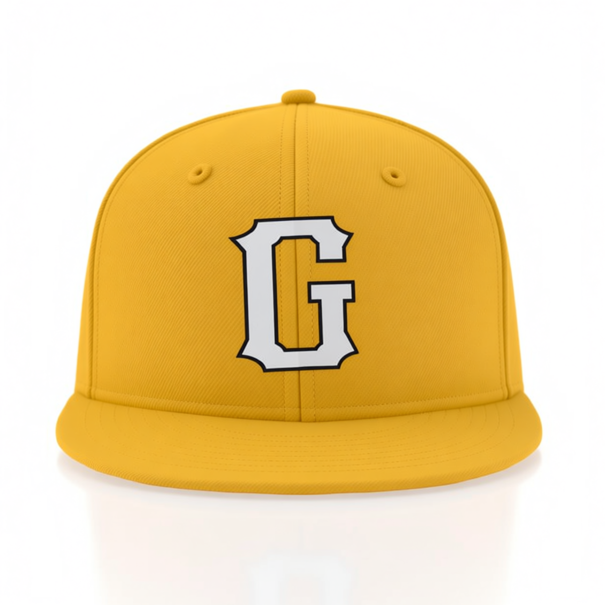 Custom Yellow & White/Black Stitched Adjustable Snapback Hat