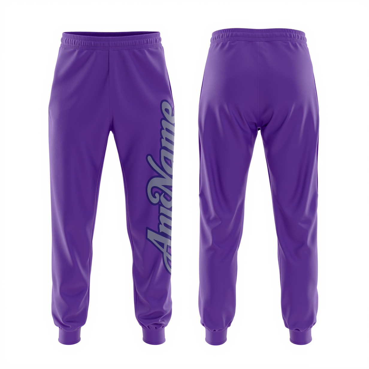 Custom Purple & Grey/Navy Fleece Jogger Sweatpants
