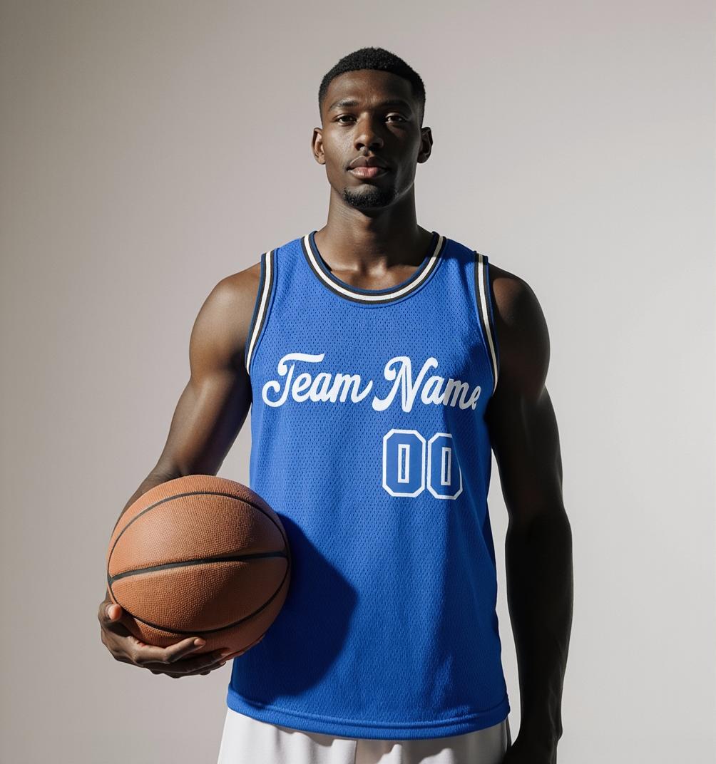 Custom Blue & White Basketball City Edition Jersey