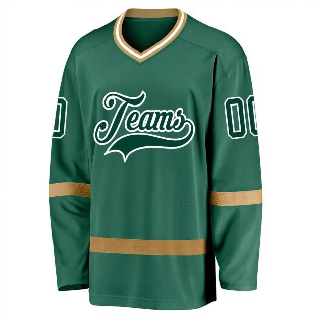 Custom Midnight Green & White Hockey Jersey