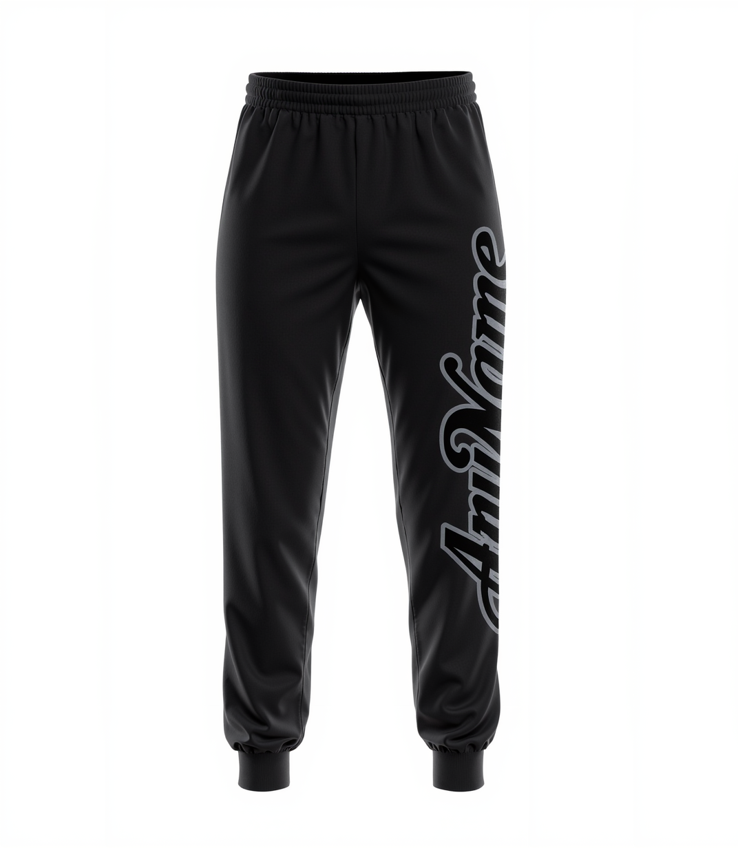 Custom Black & Grey Fleece Jogger Sweatpants