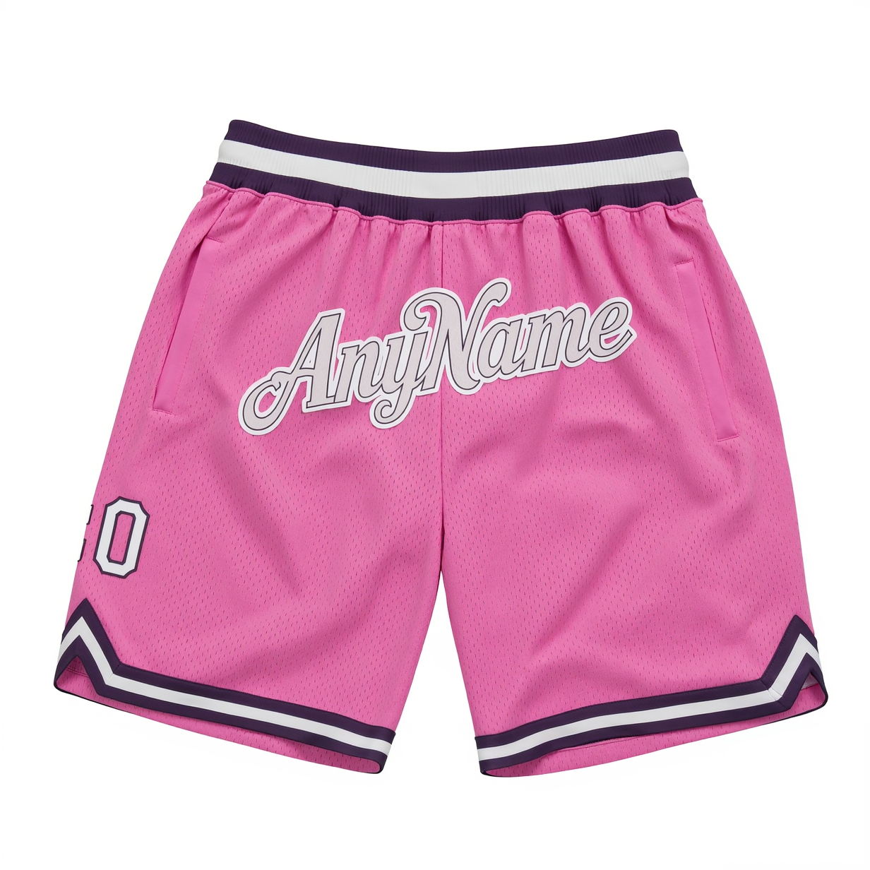 Custom Pink & Grey/White Throwback Shorts