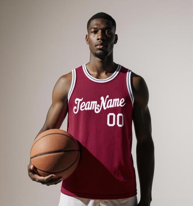 Custom Burgundy & White/Brown Basketball City Edition Jersey