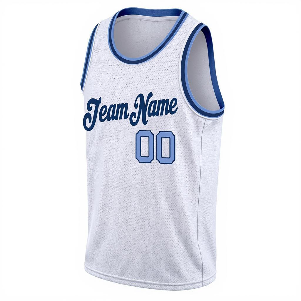 Custom White & Navy Basketball City Edition Jersey
