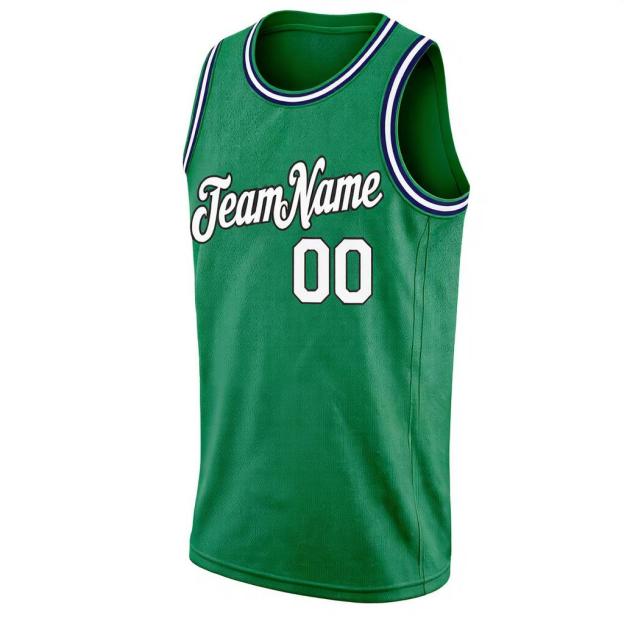 Custom Kelly Green & White/Black Basketball City Edition Jersey