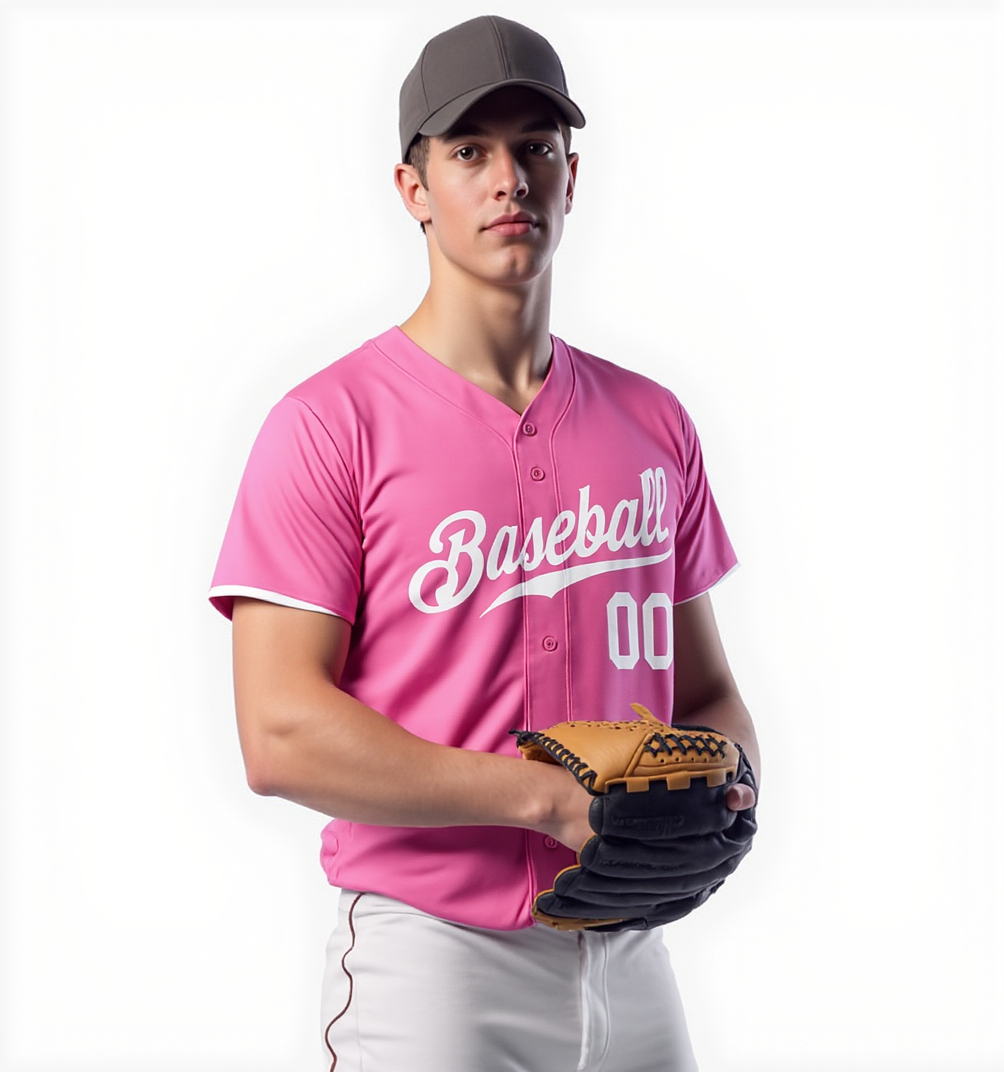 Custom Pink & White Baseball Jersey