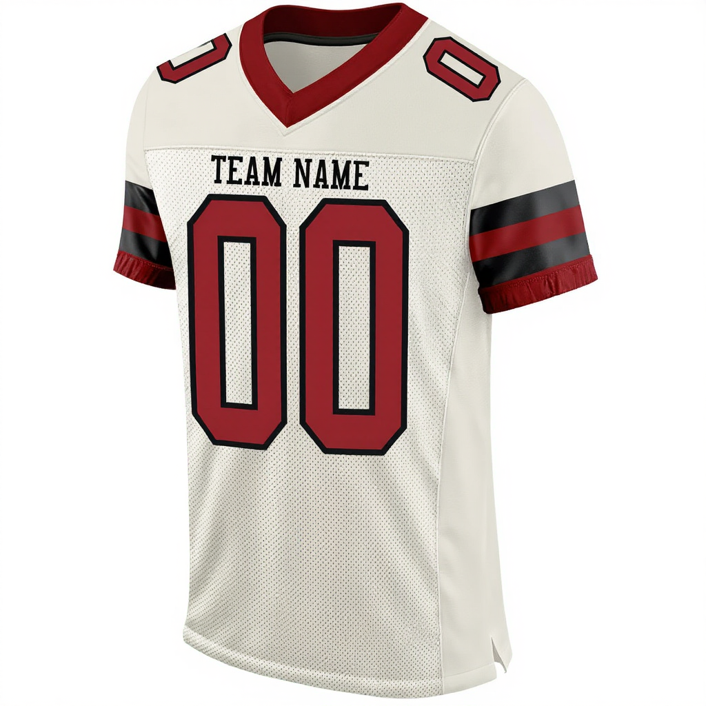 Custom White & Red/White Throwback Football Jersey
