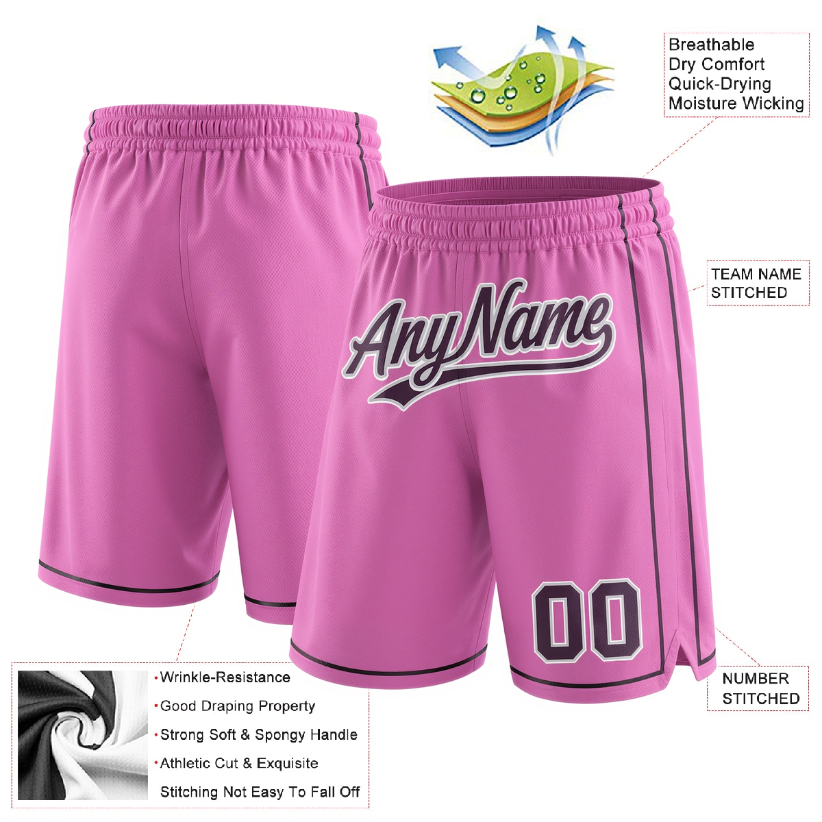 Custom Pink & Black/Grey Shorts