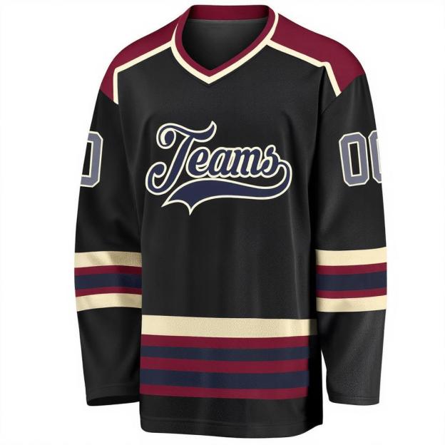 Custom Black & Royal/White Hockey Jersey