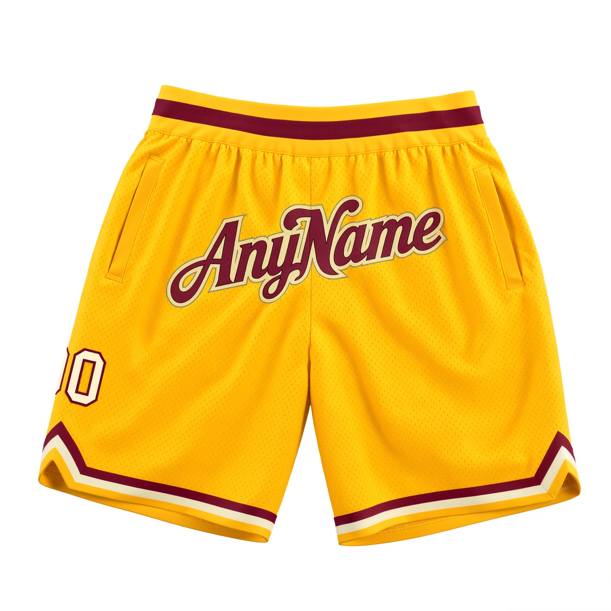 Custom Yellow & Brown/White Throwback Shorts
