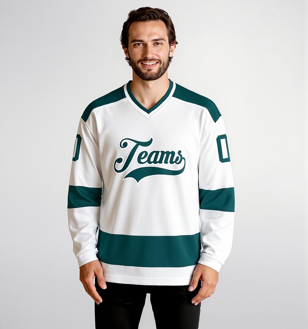Custom White & Navy Hockey Jersey