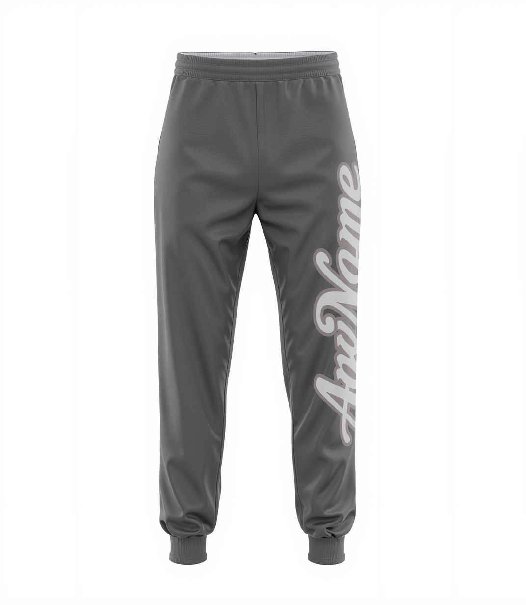 Custom Grey & White Fleece Jogger Sweatpants