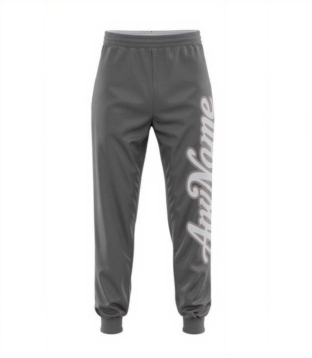 Custom Grey & White Fleece Jogger Sweatpants