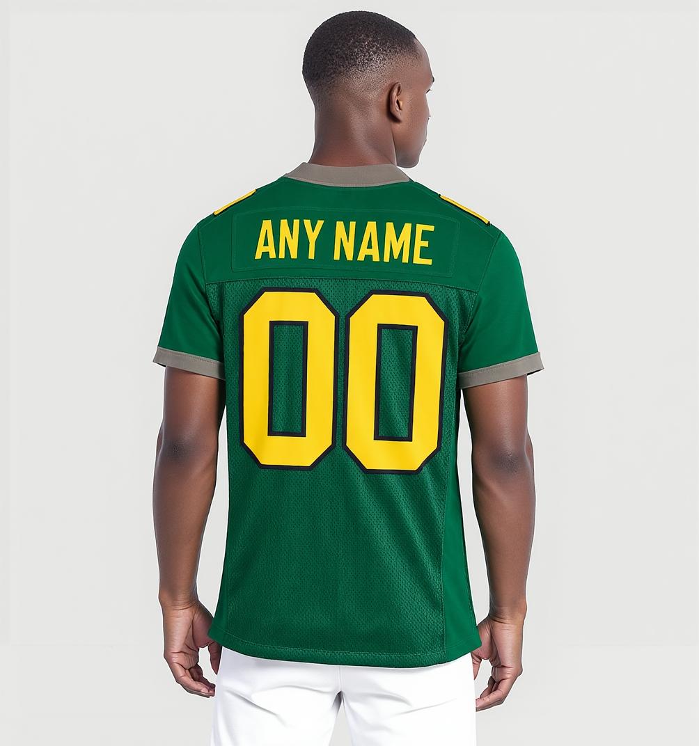 Custom Kelly Green & Yellow/Black Football Jersey