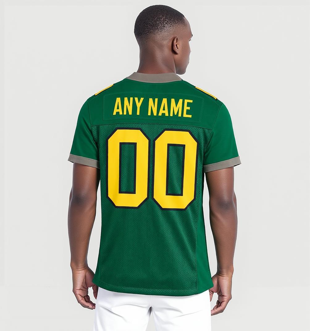 Custom Kelly Green & Yellow/Black Football Jersey