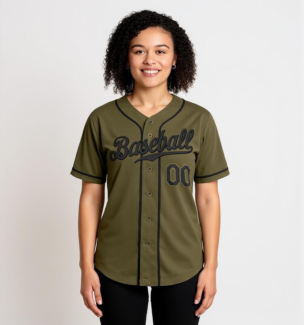 Custom Olive & Navy Baseball Jersey