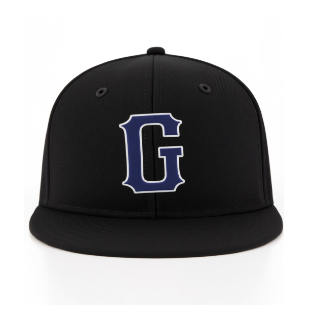 Custom Black & Royal Blue/White Stitched Adjustable Snapback Hat
