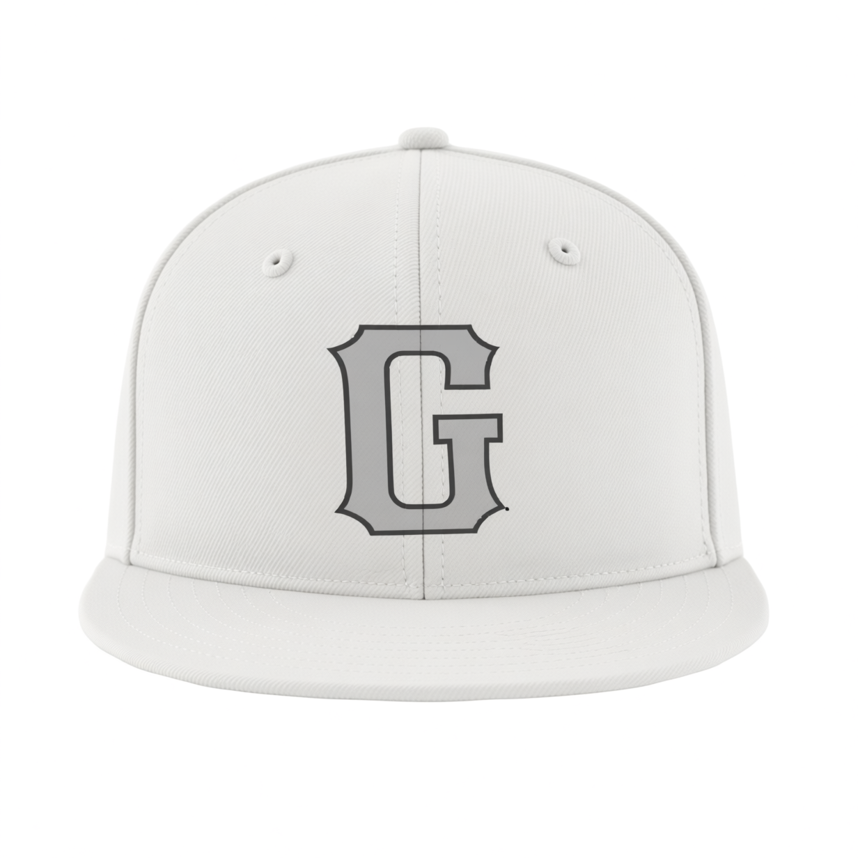 Custom White & Grey/Black Stitched Adjustable Snapback Hat