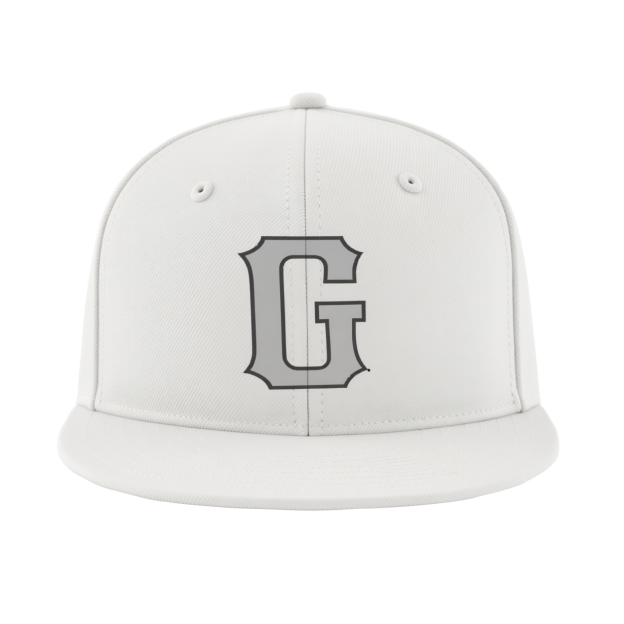 Custom White & Grey/Black Stitched Adjustable Snapback Hat