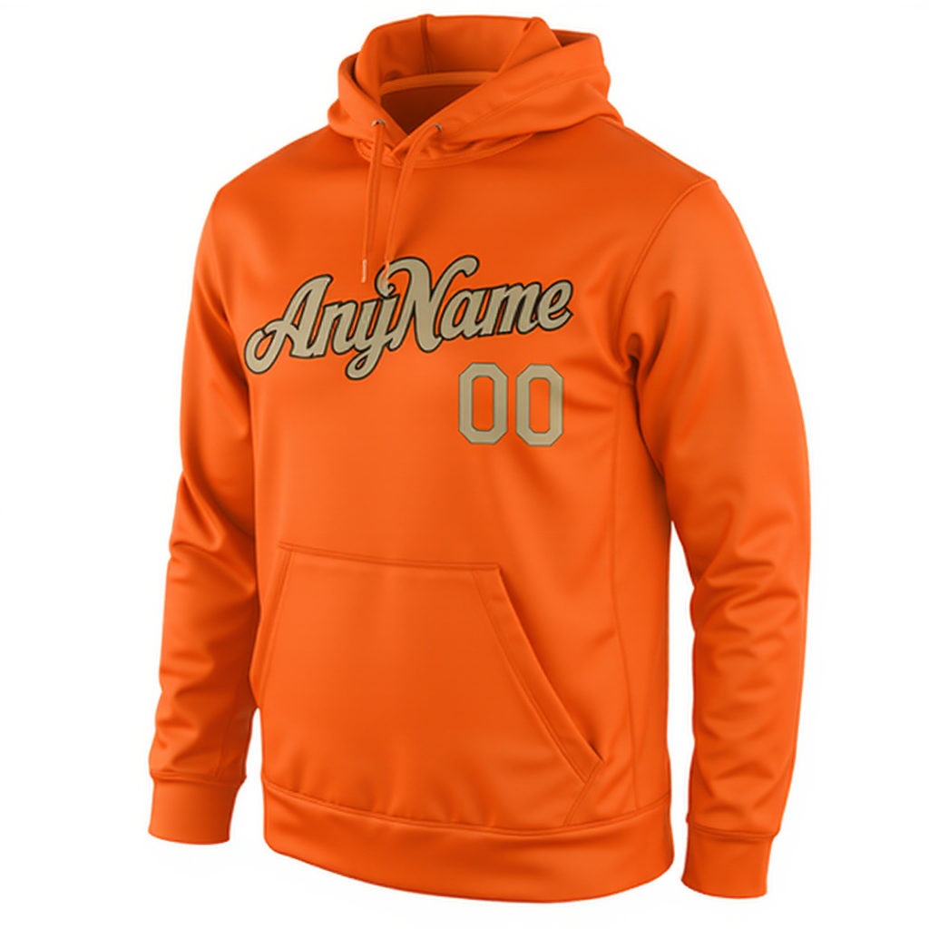 Custom Orange & Grey/Black Pullover Sports Sweatshirt Hoodie