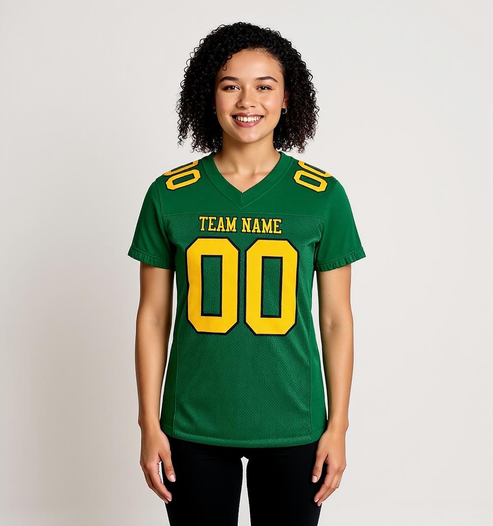 Custom Kelly Green & Yellow/Black Football Jersey