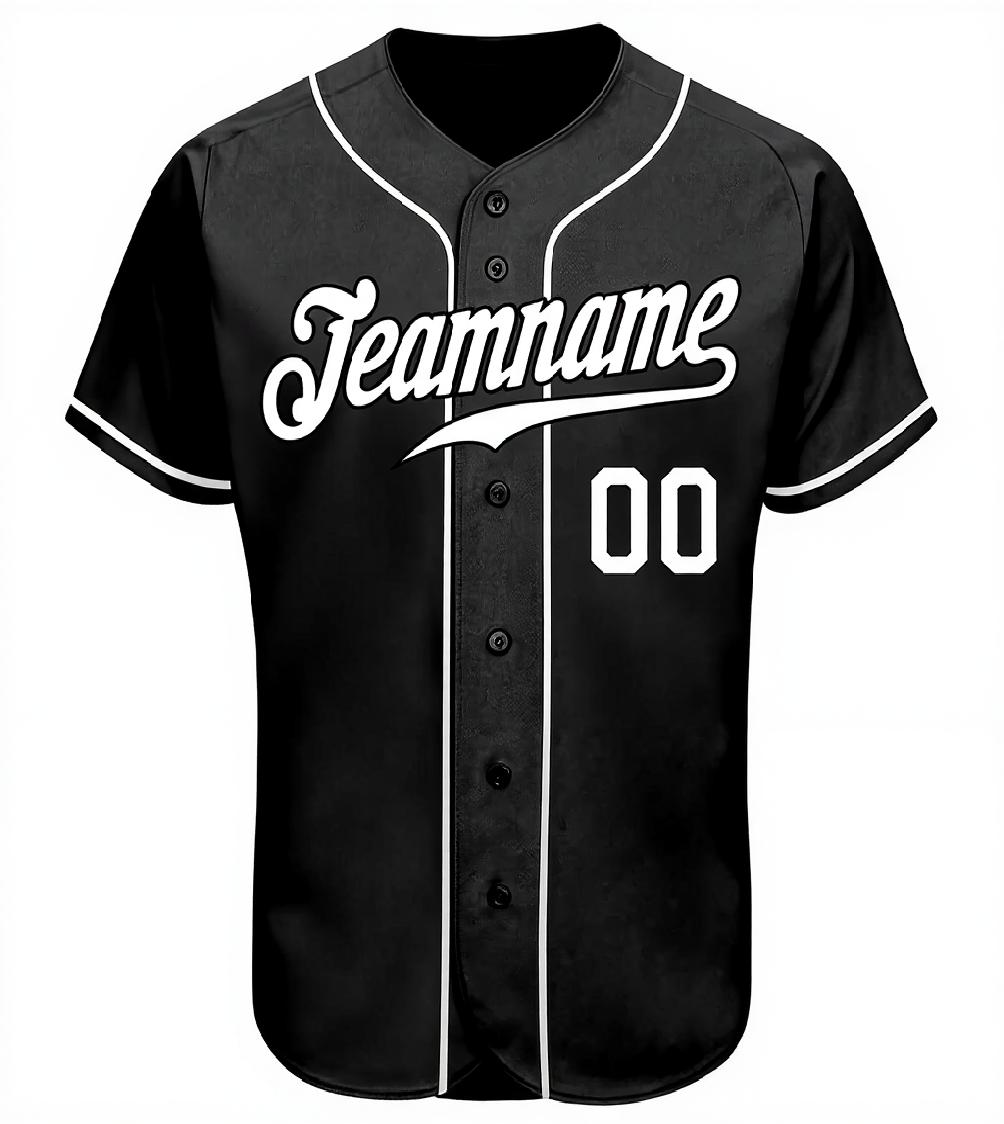 Custom Black & White Baseball Jersey