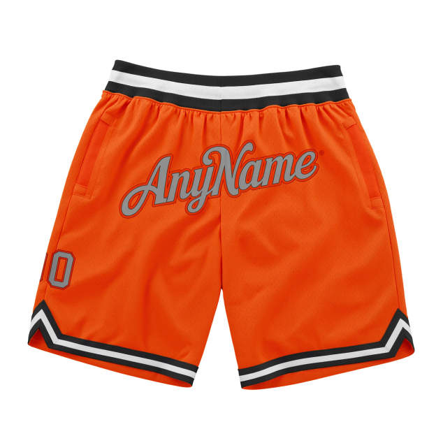 Custom Orange & Grey/Black Throwback Shorts