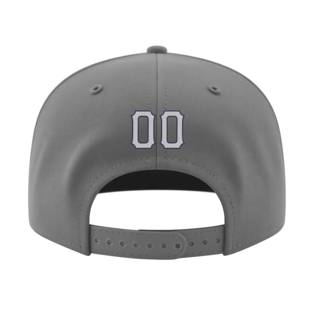 Custom Grey & White/Royal Stitched Adjustable Snapback Hat
