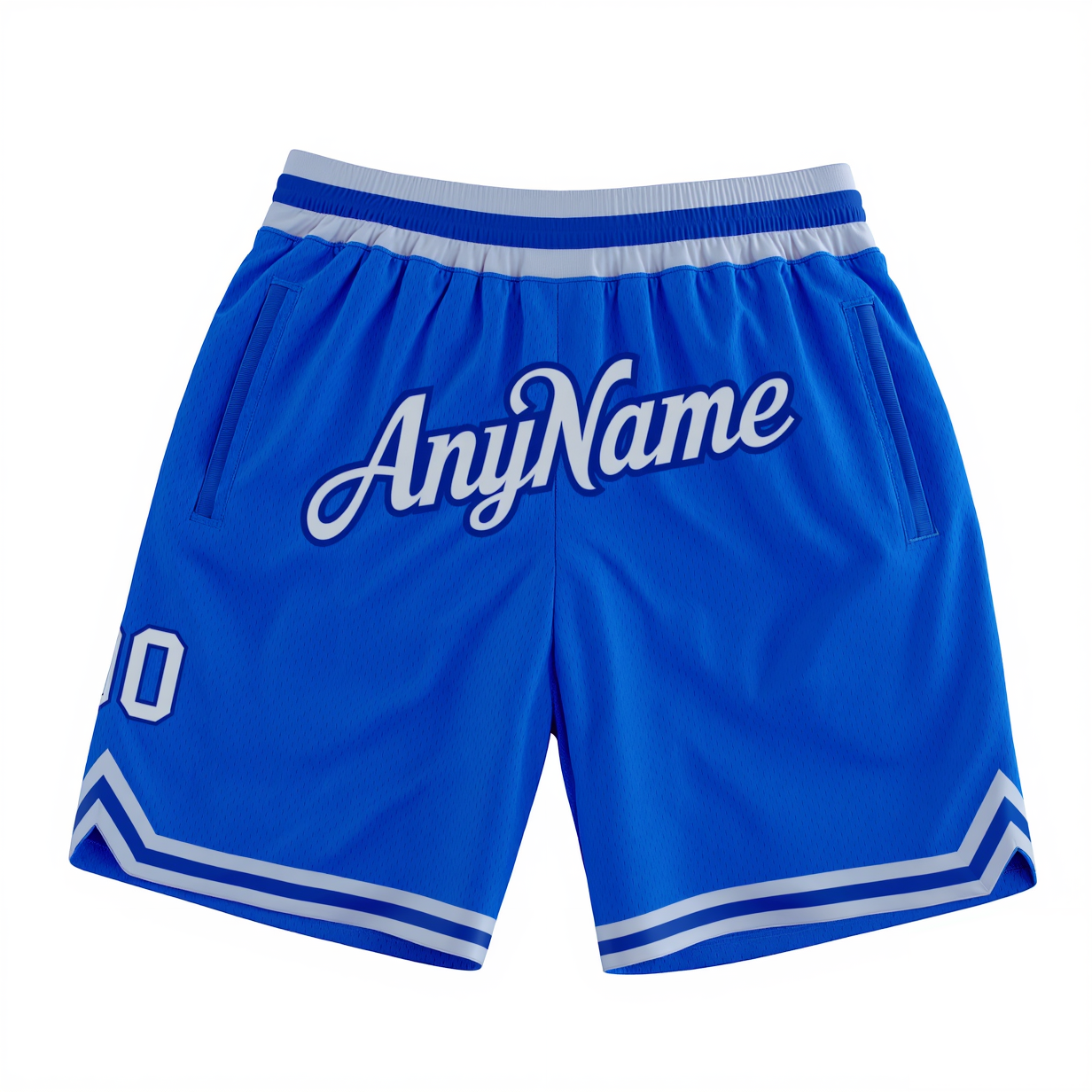 Custom Royal Blue & Grey Throwback Shorts