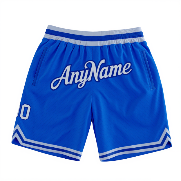 Custom Royal Blue & Grey Throwback Shorts
