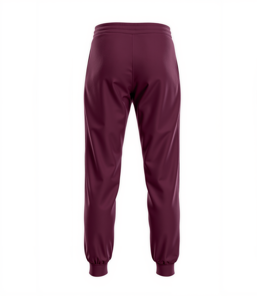 Custom Burgundy & Grey Fleece Jogger Sweatpants
