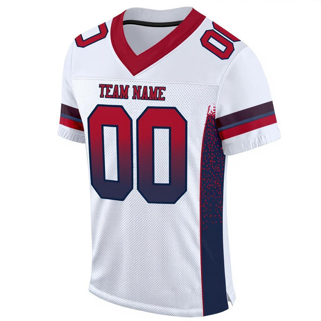 Custom White & Red/Blue Football Jersey