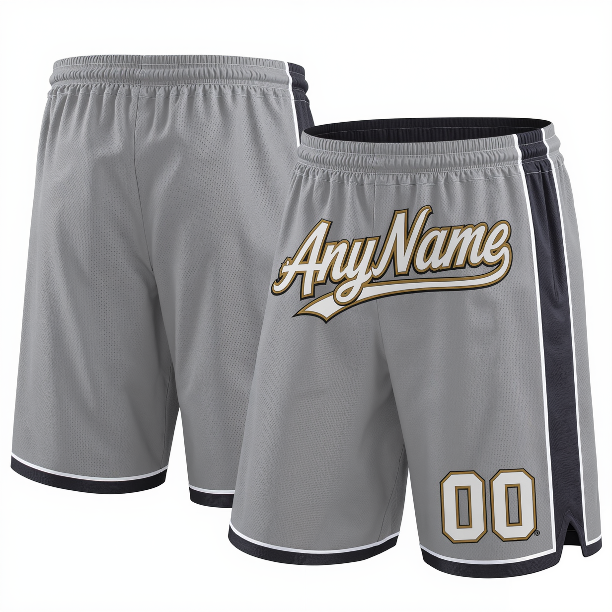 Custom Grey & White/Brown Shorts