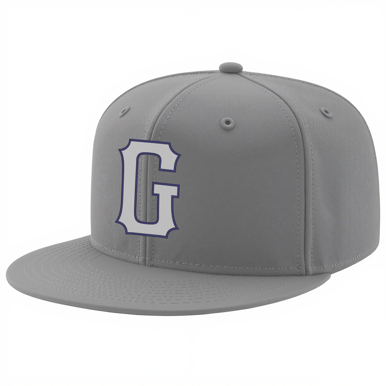 Custom Grey & White/Royal Stitched Adjustable Snapback Hat