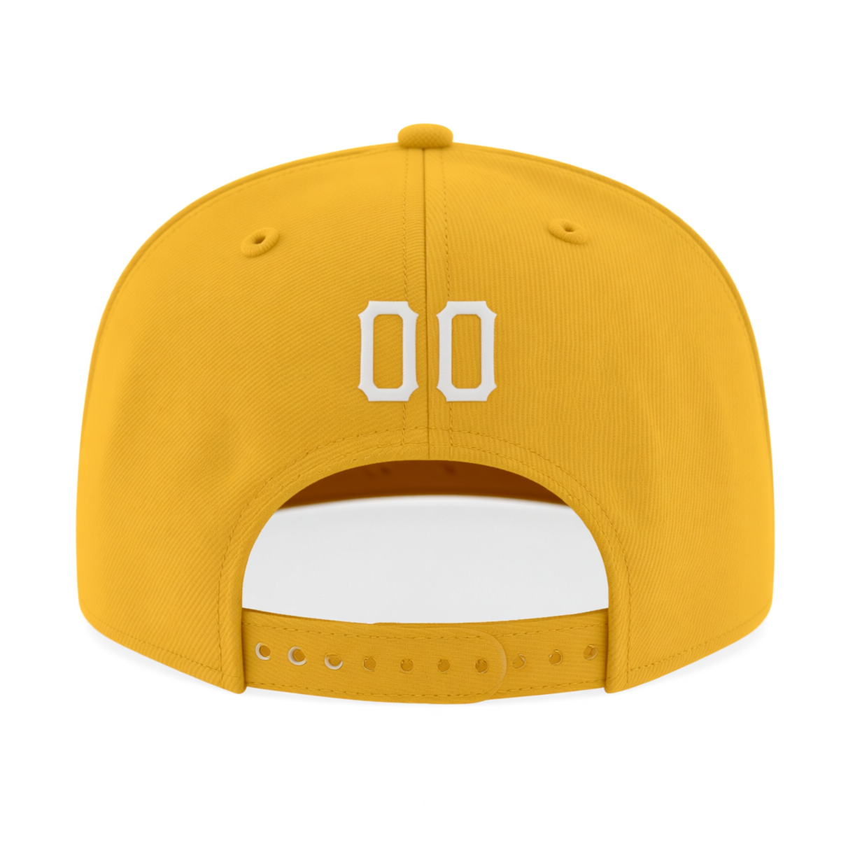 Custom Yellow & White/Black Stitched Adjustable Snapback Hat
