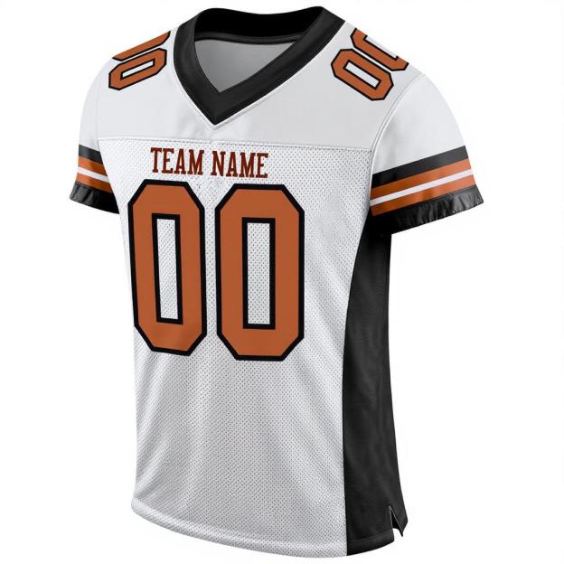 Custom White & Brown/Black Throwback Football Jersey