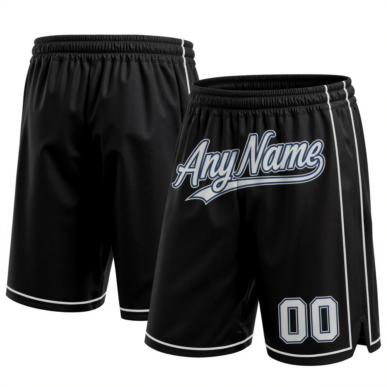 Custom Black & White/Teal Shorts