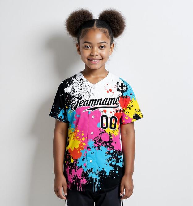 Custom Splashes White&Black Baseball Jersey