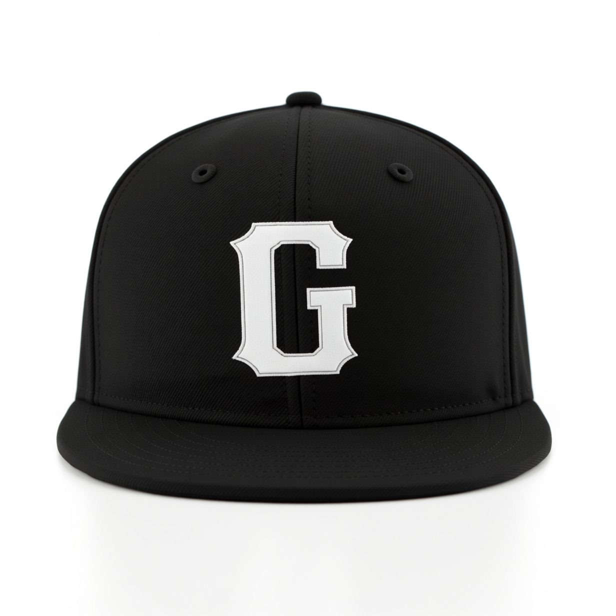 Custom Black & White Stitched Adjustable Snapback Hat