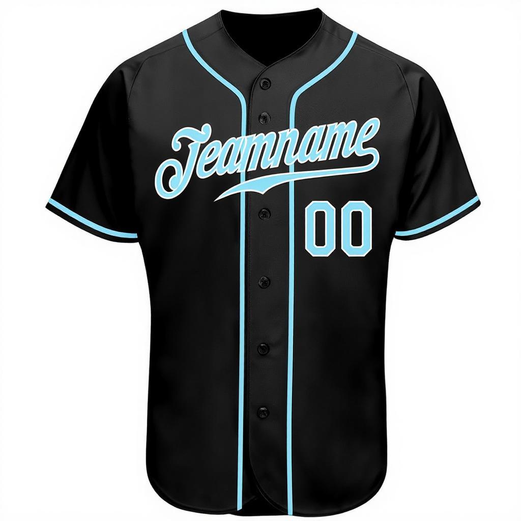 Custom Black & Mint Green/White Baseball Jersey