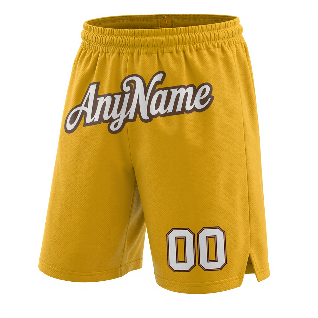 Custom Yellow & White/Brown Shorts