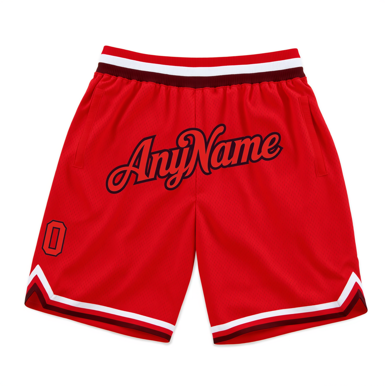 Custom Red & Black/White Throwback Shorts