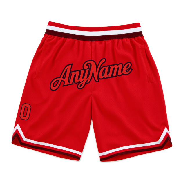 Custom Red & Black/White Throwback Shorts