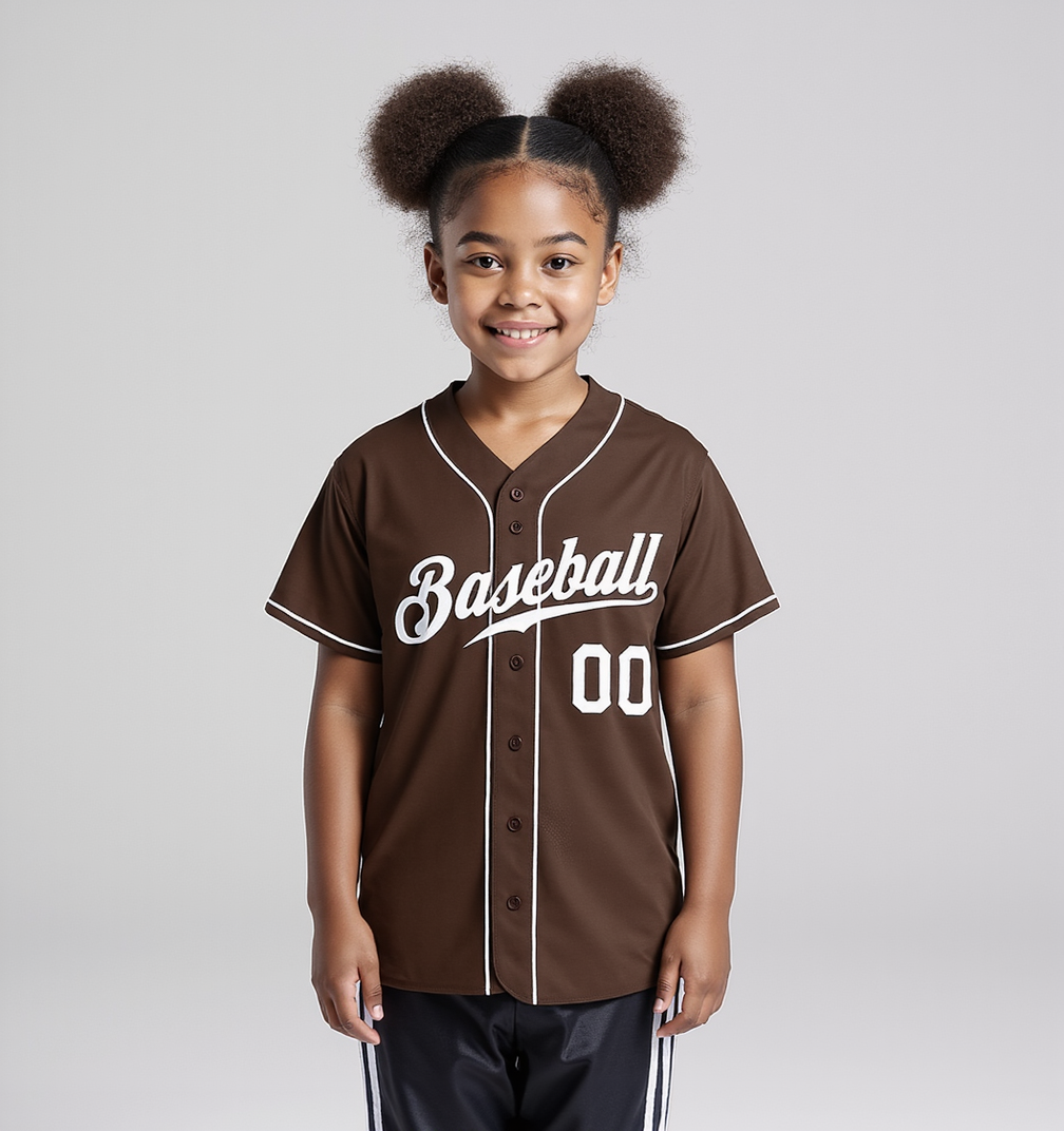 Custom Brown & White Baseball Jersey
