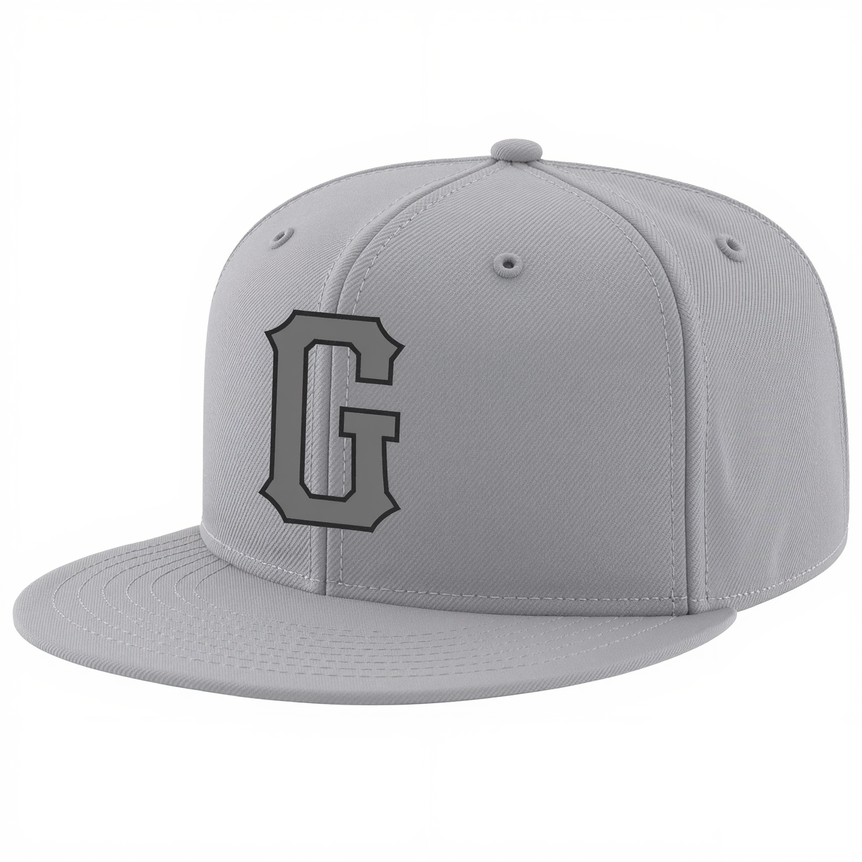 Custom Grey & Dark Grey/Black Stitched Adjustable Snapback Hat