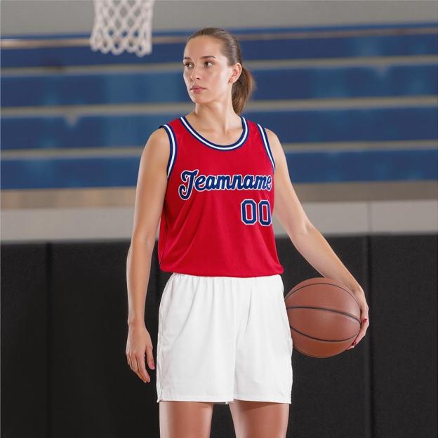 Custom Red & Navy/White Basketball City Edition Jersey